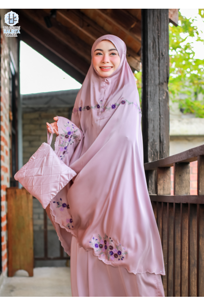 Telekung Ameena Sulam Pink